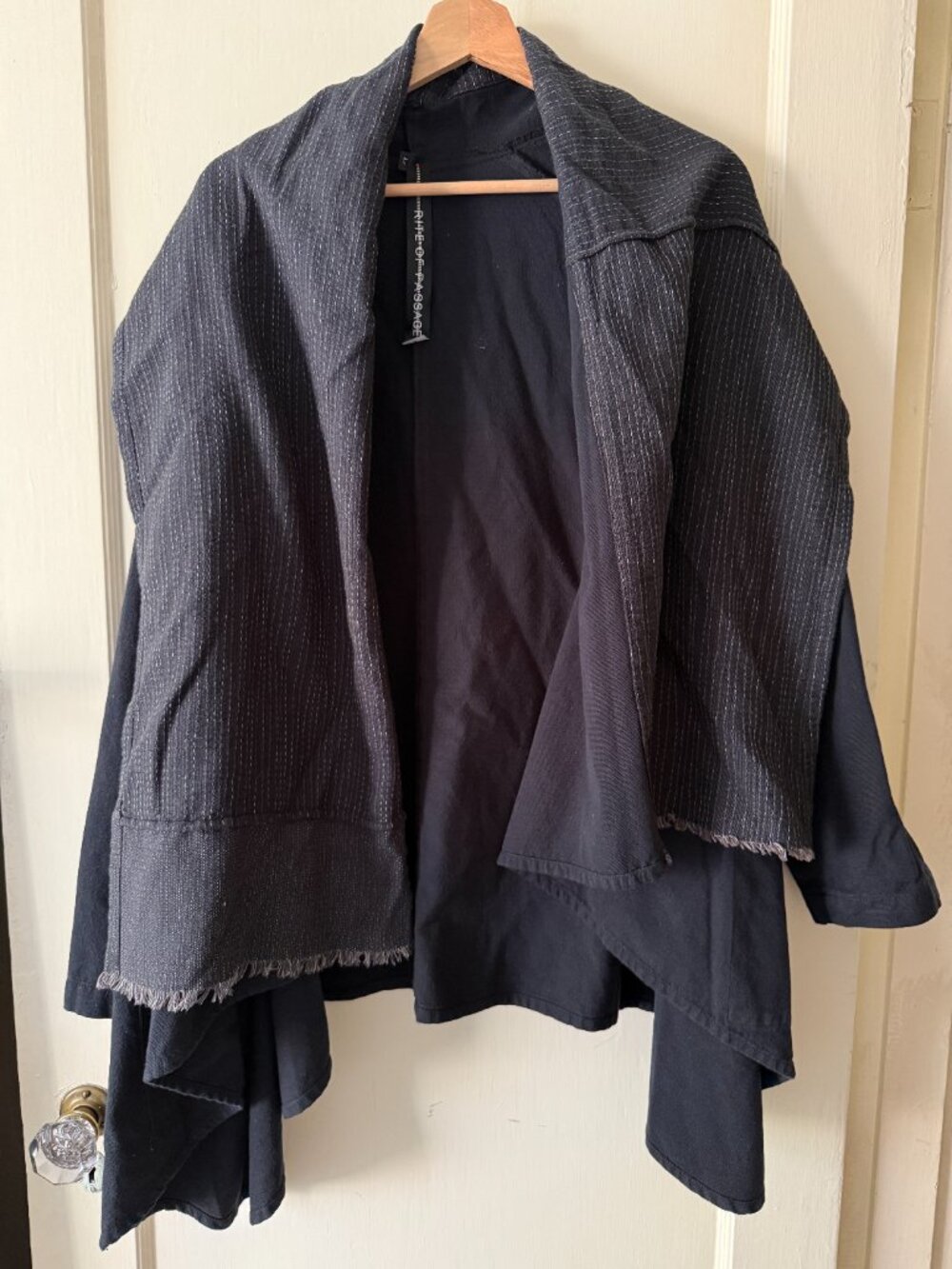 Hand-sewn black shawl collar jacket by Rite of Passage, size L, EUC - Picture 2 of 12